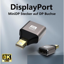 VMOJO Mini DP to DP Adapter, DisplayPort 1.4, 8K @ 60Hz, Pack of 2