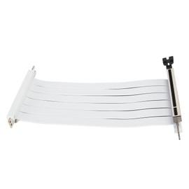 PCIE 3.0 X16 Riser Cable 180 Degree High Speed Flexible Dual Reverse Connector GPU Graphic Card Extension Cable White 30cm / 11.8in