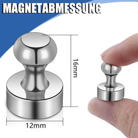 Strong Magnets, Pack of 20, Mini Magnets, 12 x 16 mm, Neodymium Magnets, Extra Strong, Magnets for Magnetic Board, Strong Magnets for Fridge, Pegboard, Notice Magnets, Whiteboard