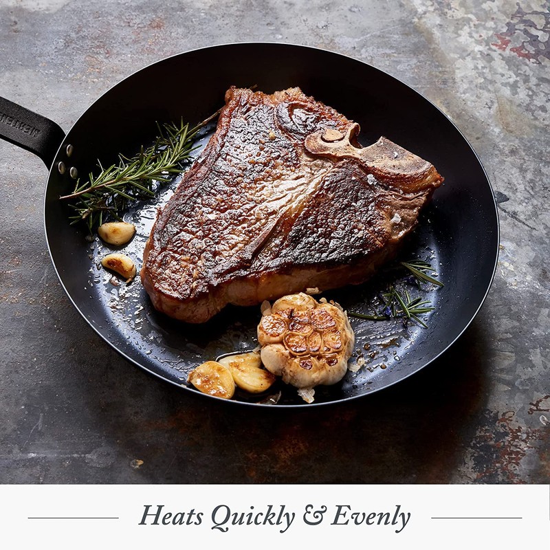 Merten & Storck Pre-Seasoned Carbon Steel 8” Frying Pan Skillet,