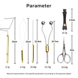 Fly Tying Tools Kit with Fly Tying Threader Needle Whip Finisher Scissors Fly Tying Kits for Flying Fishing Professionals Beginners 20.5cm Binding Hook Pliers Set