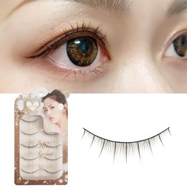 CLEAREYELASH Brown False Eyelashes Natural 3D 3D Matsueku 5 Pairs (D05)