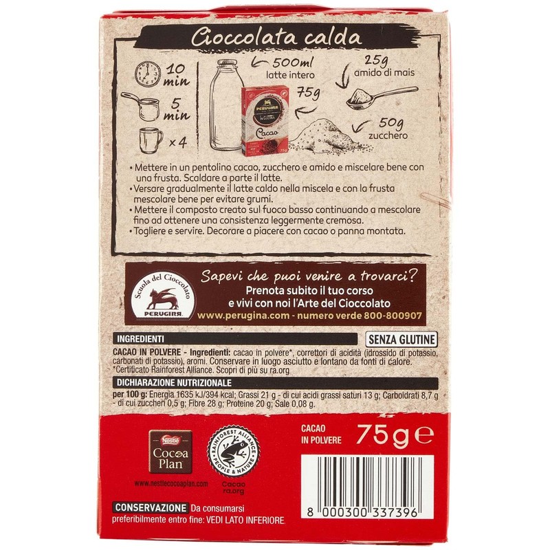 Cacao Perugina Amaro g 75 - Cocoa Perugina Bitter