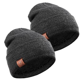 OZERO 2 Packs Beanie for Men Women: Slouchy Beanie Hats Winter Knit Caps Soft Ski Hat Unisex (Gray&Gray)