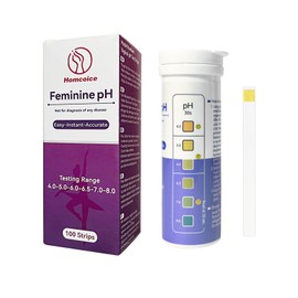 Homcoice Vaginal pH Test Strips (100 Strips) Female pH Test for Monitoring Vaginal Intimate Health and Prevention of Infections, Accurate Acid and Base Balance
