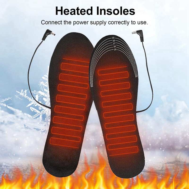 2Pcs Heated Insoles L Size USB Plug in Washable Foot