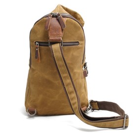 Neuleben Wasserdicht Schulterrucksack aus Canvas Vintage Unisex Herren Klein Sling Rucksack Schultertasche Umhängetasche Outdoor Sport Freizeit (Khaki)