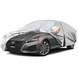 Kayme 6 Layers Car Cover Custom Fit for Nissan Altima (2002-2024) Waterproof All Weather for Automobiles, Outdoor Full Cover Rain Sun UV Protection.Silver