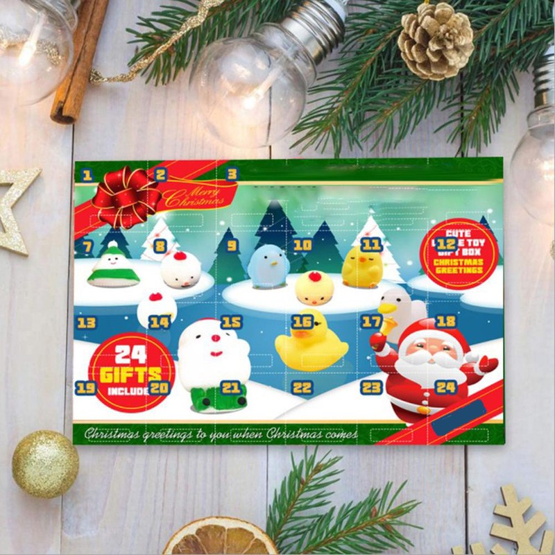 Christmas Advent Calendar 24 Day Countdown Calendar Silicone Toy Gift
