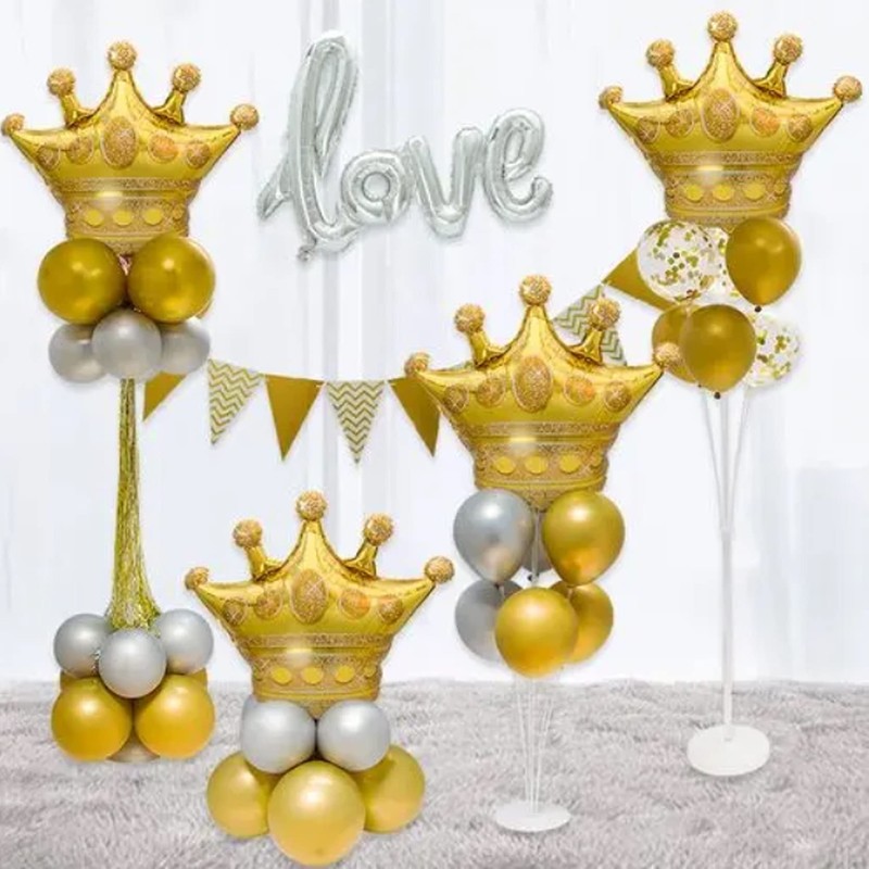 NC 6Pcs Gold Crown Foil Balloons Party Decorations.Birthday Party&Wedding &Bridal