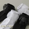 DONBIQI Lace Ruffle Frilly Ankle Socks for Women, Double Layer