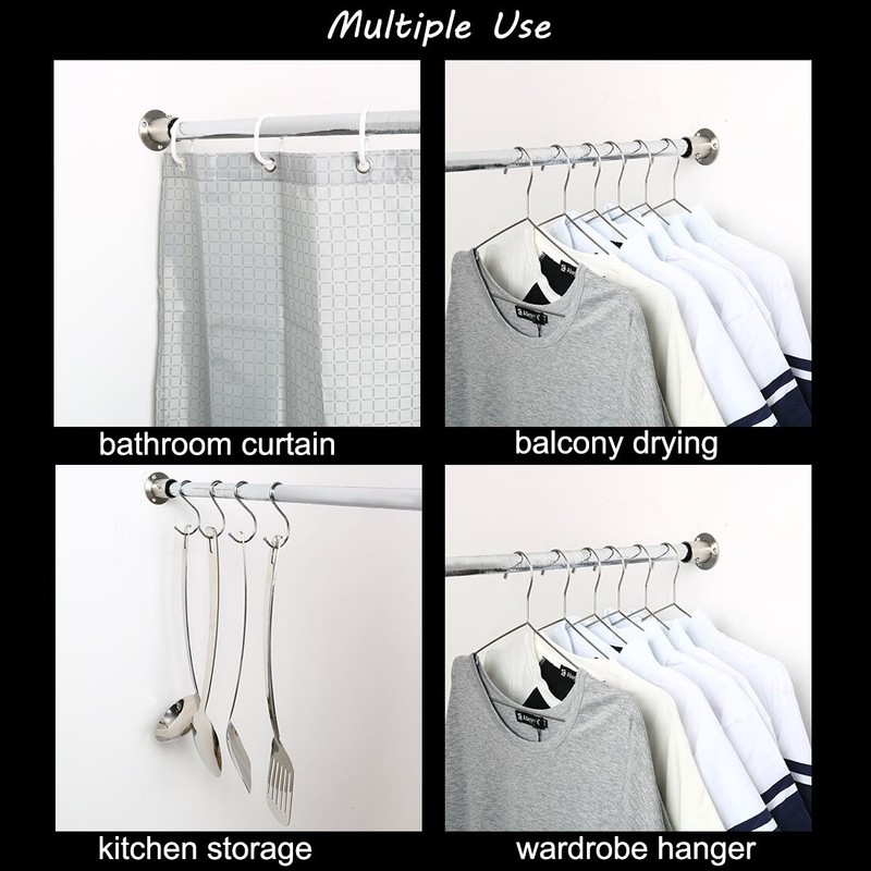 Sourcingmap Stainless Steel Cabinet Clothes Closet Rod Bracket Holder Flange