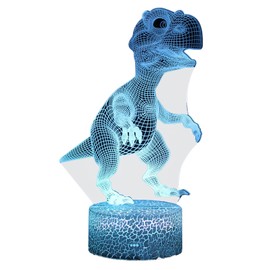 Dinosaur Series Colorful 3D Night Light LED Touch 16 Color Remote Control Table Lamp Christmas Gift Black Base