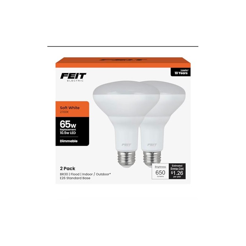 Feit Electric BR30 10.5 W E26 Soft White Dimmable Reflector