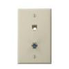 Leviton Standard Telephone Wall Jack, 6P4C X F, Screw Terminal,
