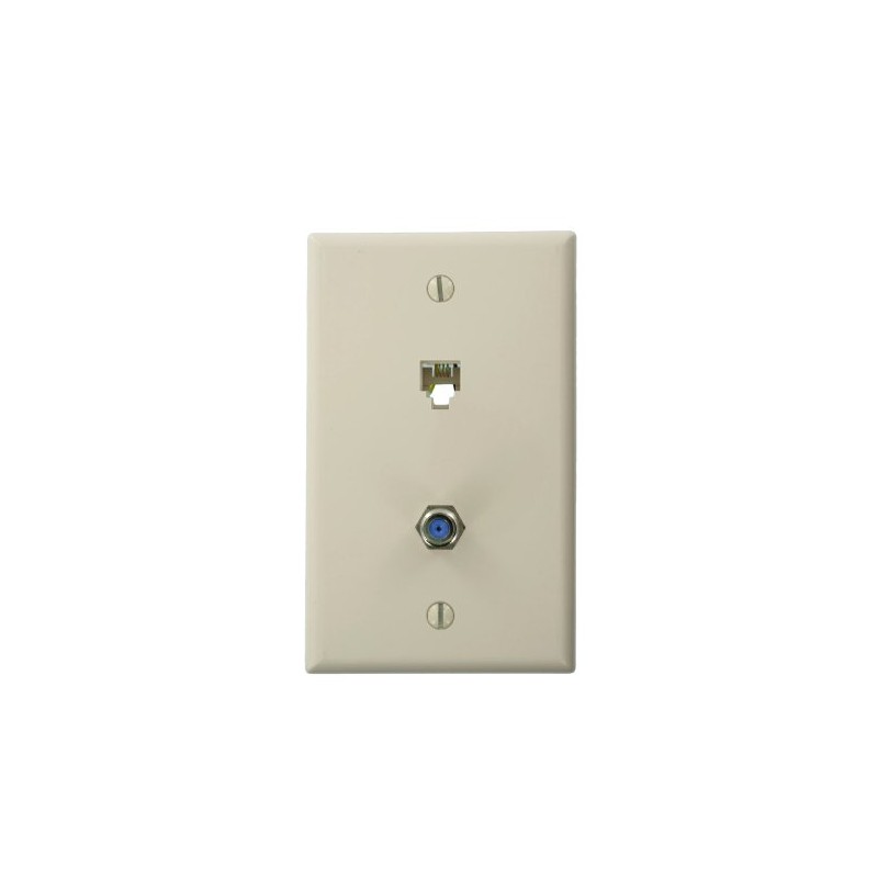 Leviton Standard Telephone Wall Jack, 6P4C X F, Screw Terminal,