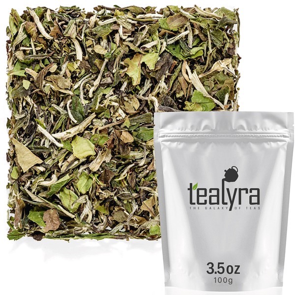 Tealyra - Imperial Grade White Peony - Bai Mu Tan - Fresh White Loose Leaf Tea - Organically Grown - Low Caffeine - High in Antioxidants - 100g (3.5-ounce)
