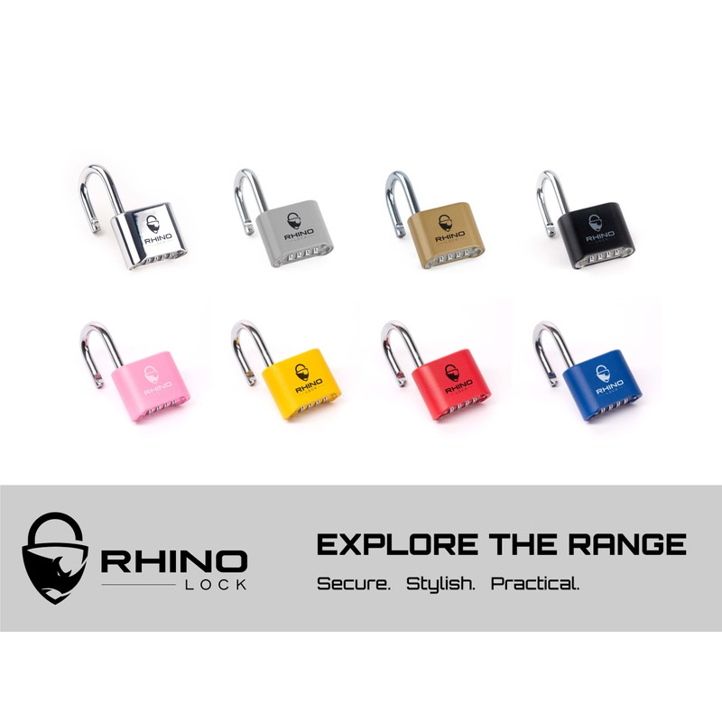Rhino Lock Secure Lock - Black 4 Digit Combination Padlock