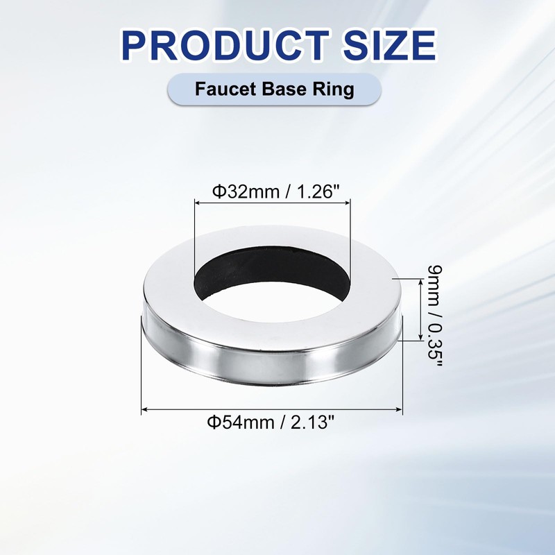 sourcing map Faucet Base Ring, 2.13"x1.26"(OD x ID) Stainless Steel