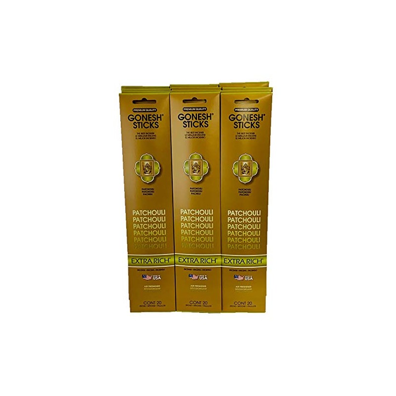 GONESH Incense Sticks Patchouli Lot of 12