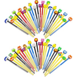 40 Piece Pencil Set, Children's Pencil Cartoon Pencils with Eraser of Animals, Sun, Butterfly, etc. for Birthday Party Bag Gift Kids Party Favour
