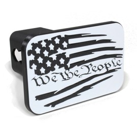 We The People, Patriotic Tattered Flag Trailer Hitch Cover, Fits 2" Receivers