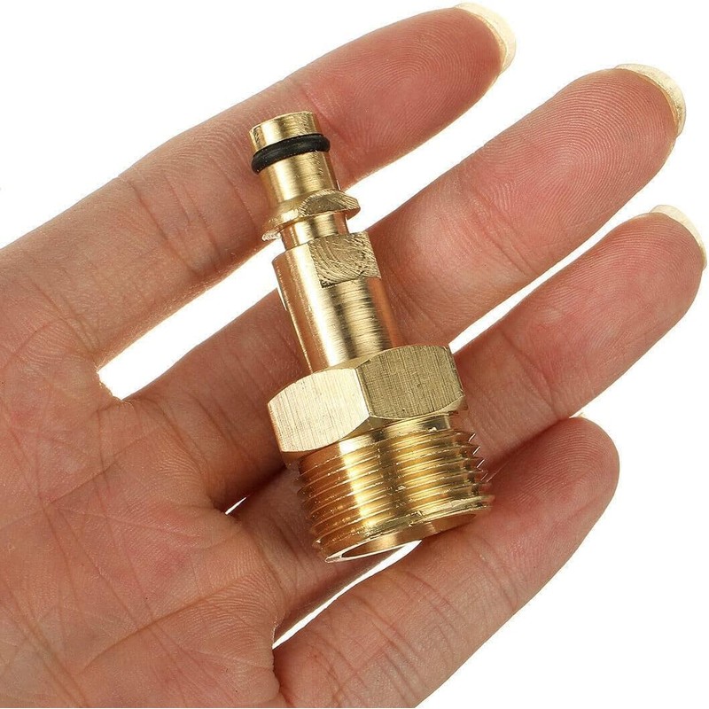 Gold High Pressure Washer Adapter, Hose Adapter Quick Connect, Brass