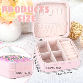 SHEGZHUC Pink Mandala Diamond Painting Jewelry Storage Box Diamond Art Jewelry Storage Box for Rings Earrings Necklaces Bracelets Diamond Painting Organizer Storage Box Portable for Girls Women Travel