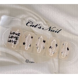 Starlight Ink Drawing Nail Homemade Nail Tips - Oval / 별빛 잉크 드로잉네일 수제네일팁 - 오벌