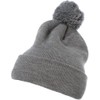 Flexfit Unisex Cuffed Pom Knit Beanie Hat, Heathergrey