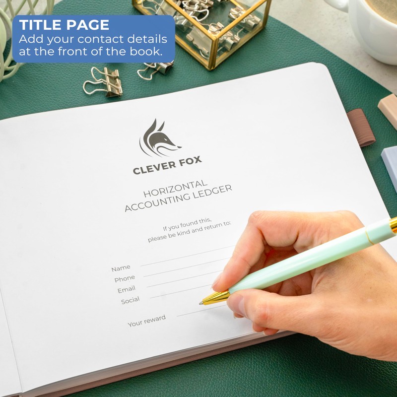 Clever Fox Accounting Ledger Book Horizontal – Columnar Journal &