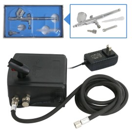 Segawe Dual-Action Mini Airbrush Kit Air Compressor System Set Spray Gun Paint Art Nail