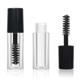 COSIDEA 52 tubos de rímel vacíos de 0,8 ml, color negro, con aplicador para suero de crecimiento de pestañas con aceite de ricino, envase de 1 ml.