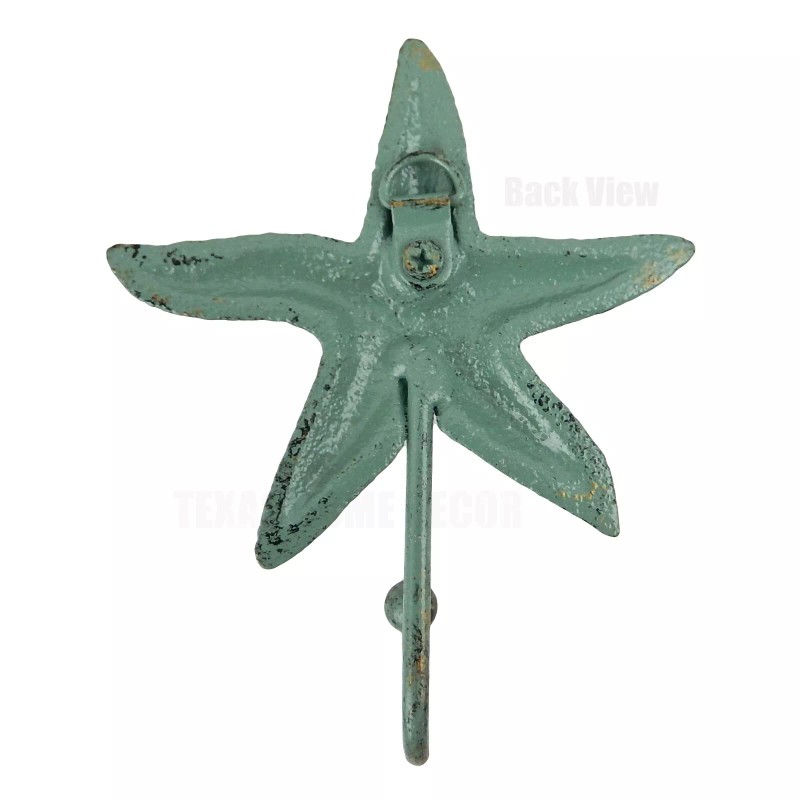 Unbranded Starfish Wall Hook Cast Iron Key Towel Coat Hanger