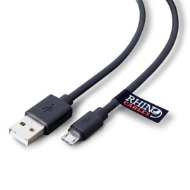rhinocables USB v2.0 A to USB Micro Type B | Fast Charging & Data Transfer | USB 2.0 Speeds Up to 480 Mbps | Compatibility for Gaming Consoles, Cameras, Smartphones, Tablets & More (5m,Pack of 1)