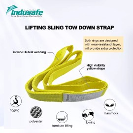Indusafe 4 Pack Webbing Lifting Cargo Sling, 1600lbs Tow Strap Heavy Duty Lifting Sling