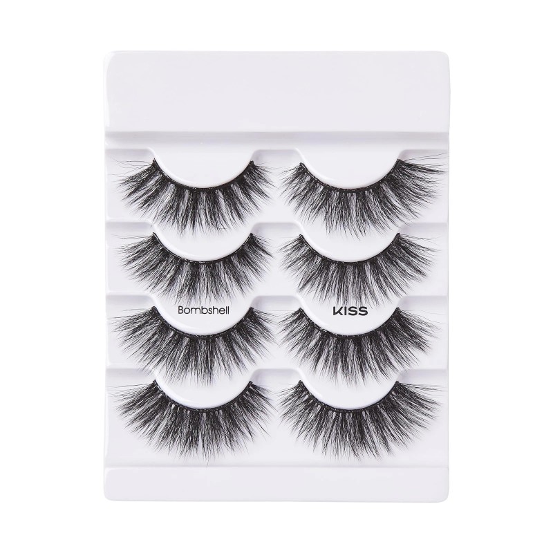 KISS Lash Couture Triple Push-Up, False Eyelashes, Bombshell, 4 Pairs