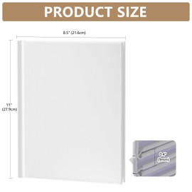 zmybcpack 3 Pack Hardcover Blank Book 8.5x11 inch, Hardcover Blank book for Students to Write Stories, Blank Hardcover Sketchbooks Journal（White，22 Sheets/ 44 Pages Each）