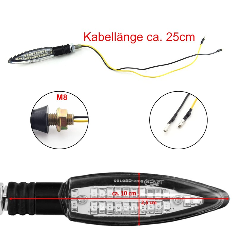 Area1 Motorcycle LED Indicator E-Approved Set (2 Pieces) M8 +