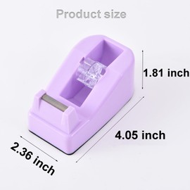 SHOIKOM Stylish and Sharp Desktop Tape Dispenser Cute Office Tape Dispenser for Desk - Non-Skid Base, Macaron Purple
