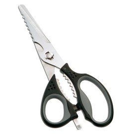 Fuji Cutlery FC-418 Kitchen Shears, Separate Type, Made in China, Stainless Steel Cutlery, Guru Blades, Food Won't Slip, Open the Lid of Bottles and Cans, Bottle Opener, Disassemble and Washable, Gray