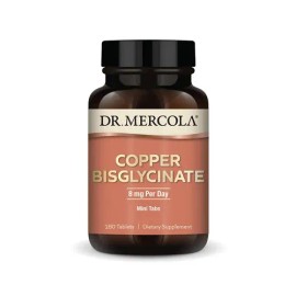 Cobre Dr. Mercola Bisglicinato 8 Mg, Suplemento Para Inmunidad y Bienestar General                                                                    