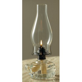 Lamplight 12-inch Chamber Oil Lamp Clear Glass, 110 White