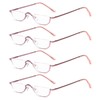 KoKoBin Half Reading Glasses,4 Pack Half Rim Metal Frame Glasses
