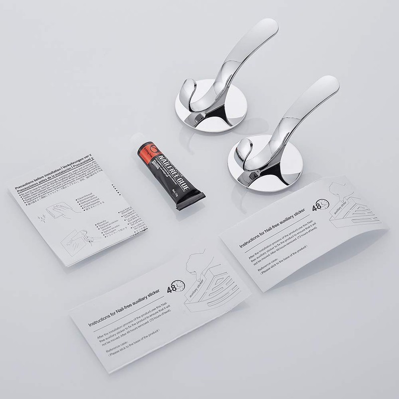 GERUIKE Adhesive Coat Hooks Stainless Steel Self Adhesive Robe Towel