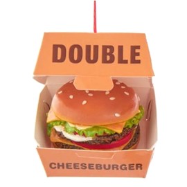 The Bridge Collection 3.125" Cheeseburger Ornaments - Set of 2 Fast Food Christmas Tree Ornaments - Junk Food Hamburger Ornaments