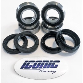 Iconic Racing 02-07 Suzuki Vinson 500 4x4  BOTH Front Wheel Bearing & Seal Kits