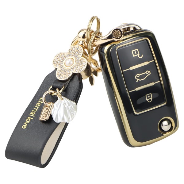 Anevios Car Key Case VW with Key Fob 3 Buttons