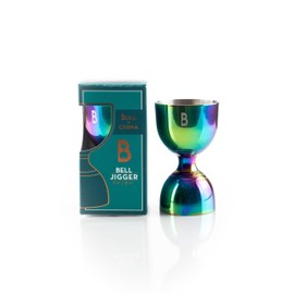 Rainbow Chrome Finish Bell Double Jigger for Bartending|2 oz 1 oz Jiggers Shot Pourer Measuring Tool|Bar Tools|Cocktail Alcohol Measuring Cup|Liquid Measuring Tool