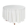 Fun Express White Plastic Round TABLECOVER (82") - Party Supplies
